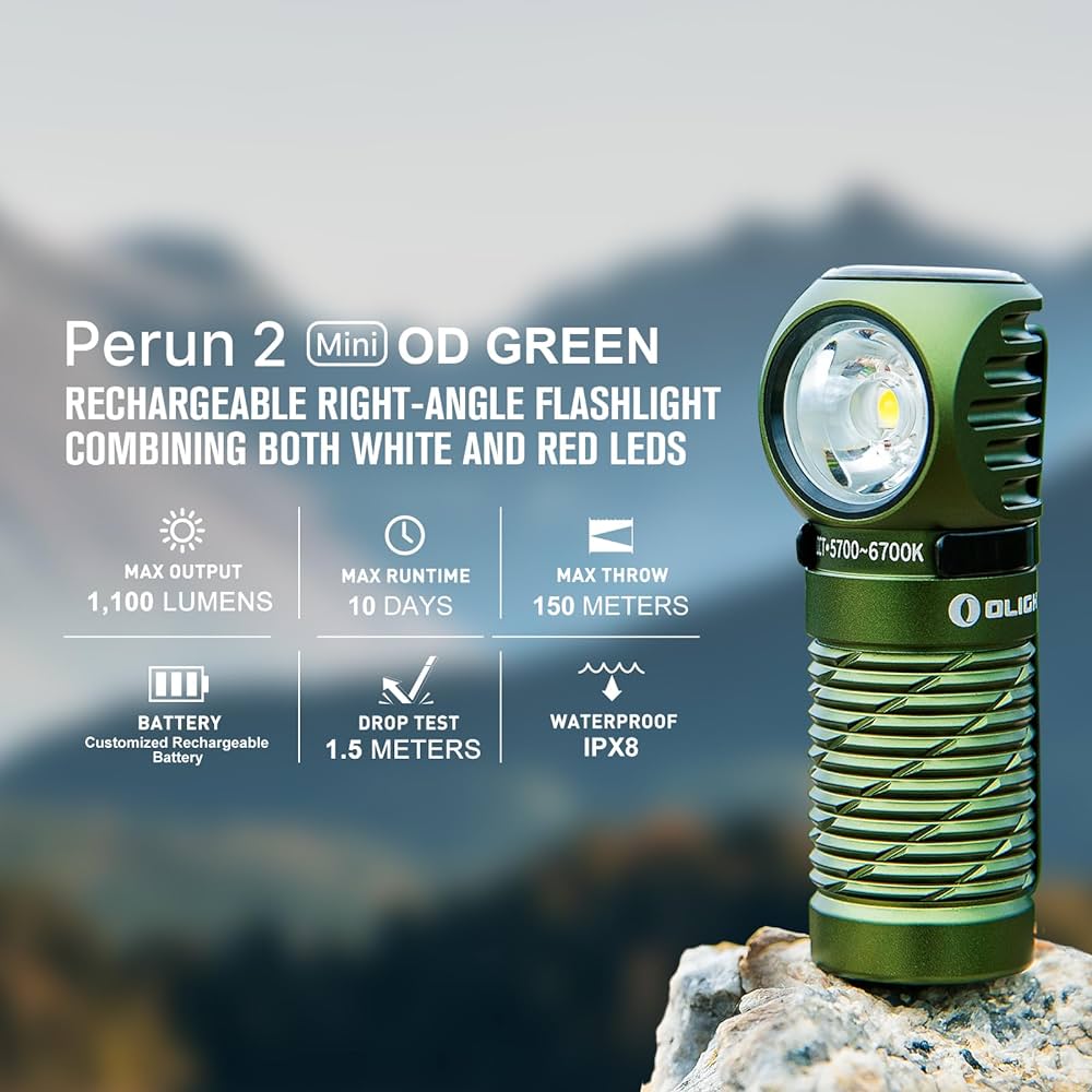 Фонарь Olight Perun 2 Mini. Od Green Фото 3